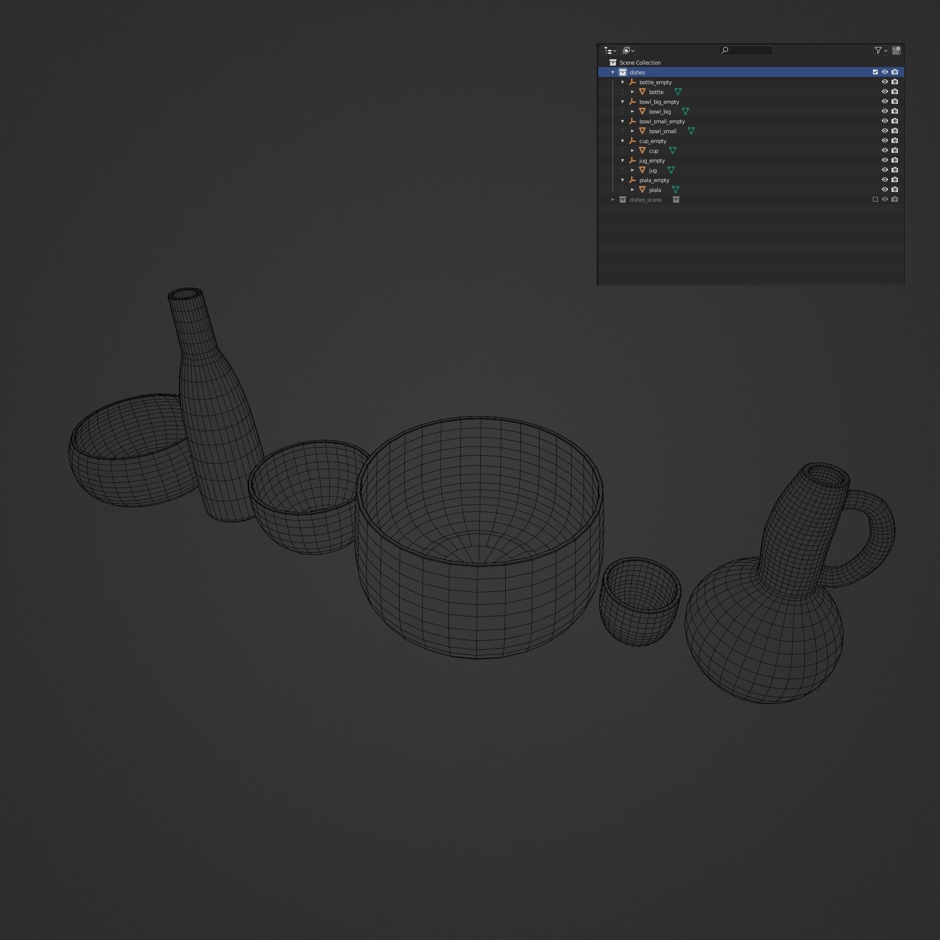 Earthenware on wooden shelves decorative wooden wall 3D model_8