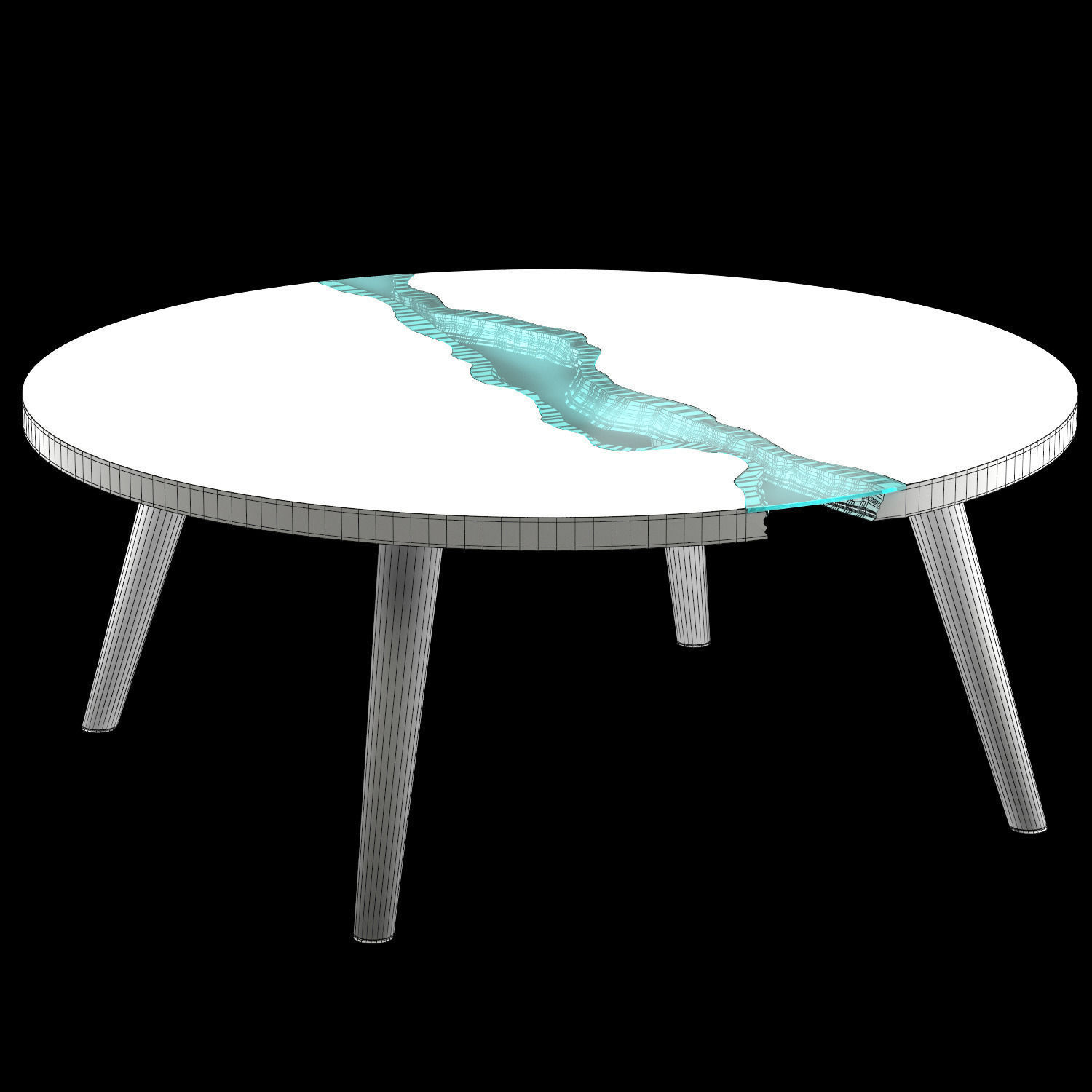 Round Table River Collection Low-poly 3D model_5