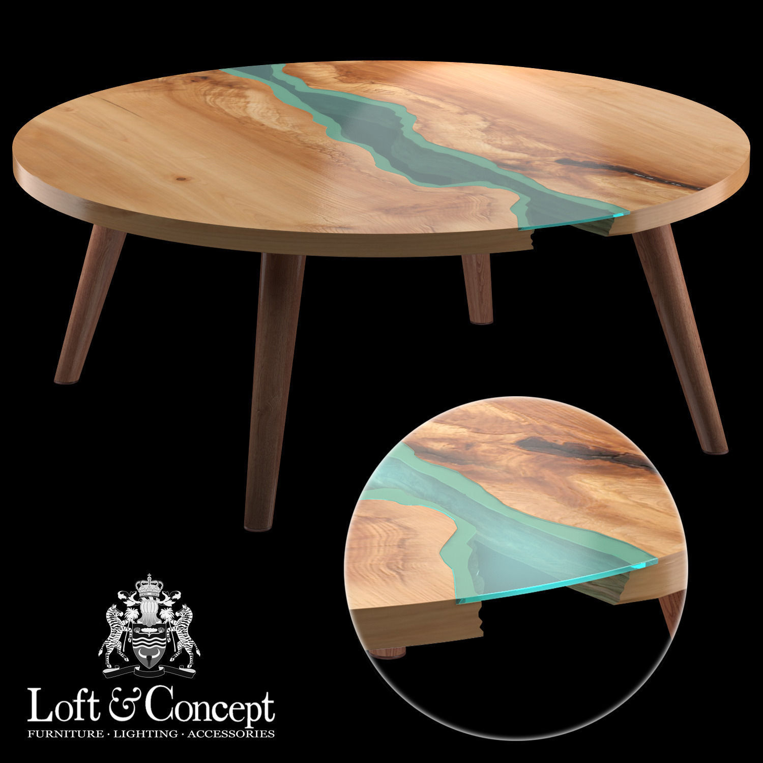 Round Table River Collection Low-poly 3D model_2