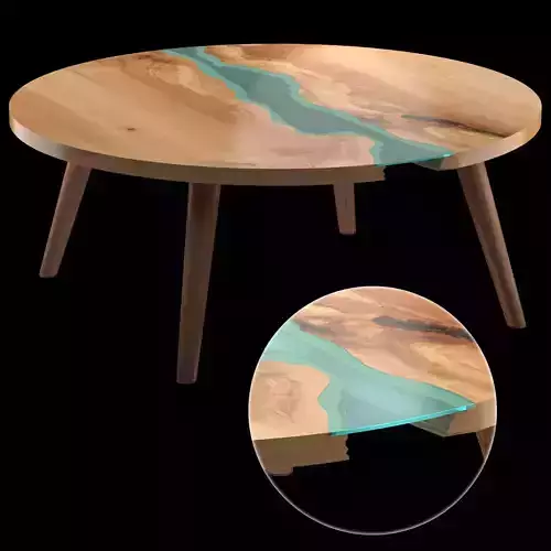 Round Table River Collection Low-poly 3D model