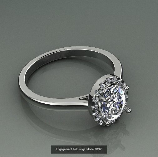 Collection Engagement halo rings 100 Model _30