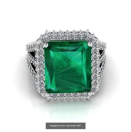 Collection Engagement halo rings 100 Model _16
