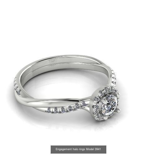 Collection Engagement halo rings 100 Model _89