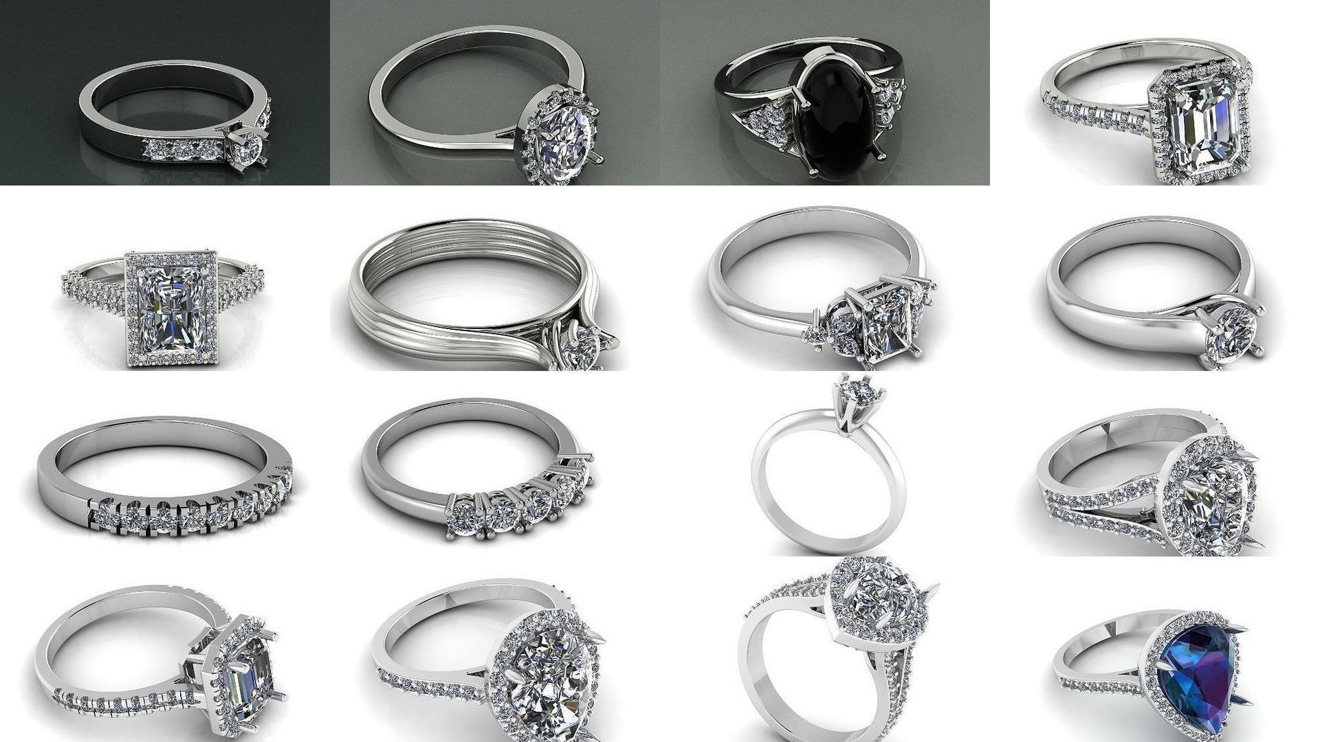 Collection Engagement halo rings 100 Model _1