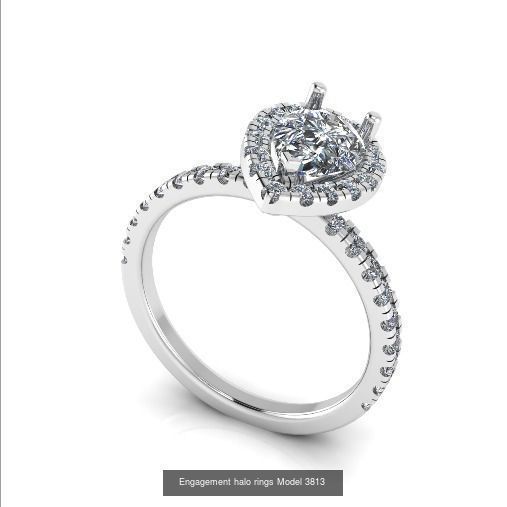 Collection Engagement halo rings 100 Model _66