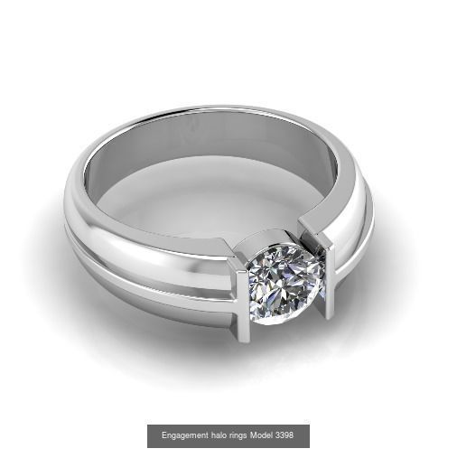 Collection Engagement halo rings 100 Model _21