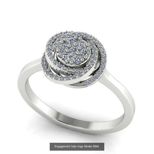 Collection Engagement halo rings 100 Model _88