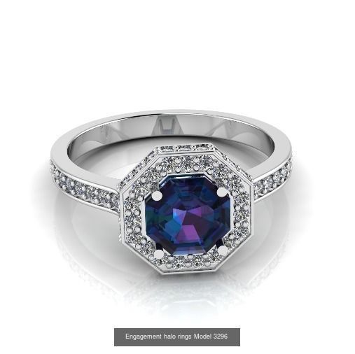 Collection Engagement halo rings 100 Model _14