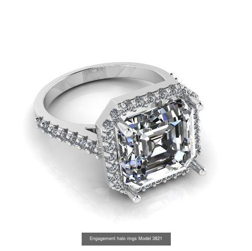Collection Engagement halo rings 100 Model _64