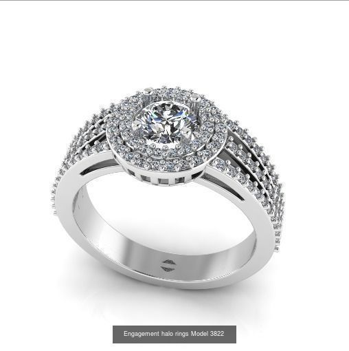 Collection Engagement halo rings 100 Model _63