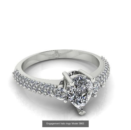 Collection Engagement halo rings 100 Model _74