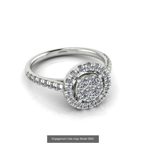 Collection Engagement halo rings 100 Model _92