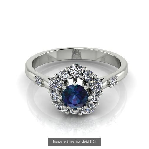 Collection Engagement halo rings 100 Model _13