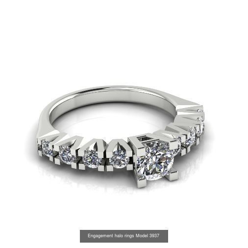 Collection Engagement halo rings 100 Model _91