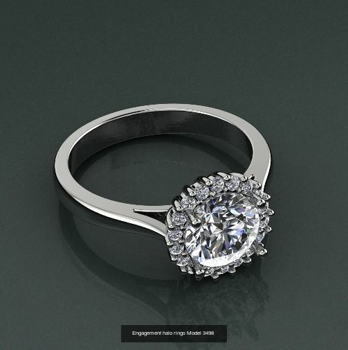 Collection Engagement halo rings 100 Model _28