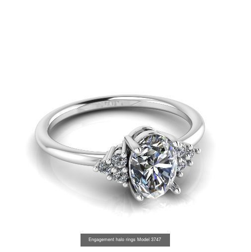 Collection Engagement halo rings 100 Model _56