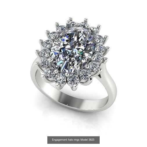 Collection Engagement halo rings 100 Model _81