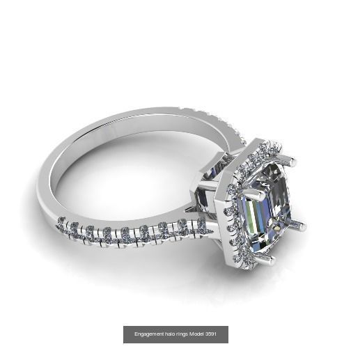 Collection Engagement halo rings 100 Model _41