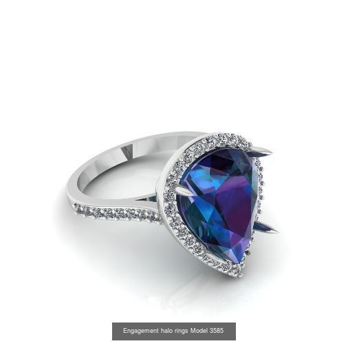 Collection Engagement halo rings 100 Model _44