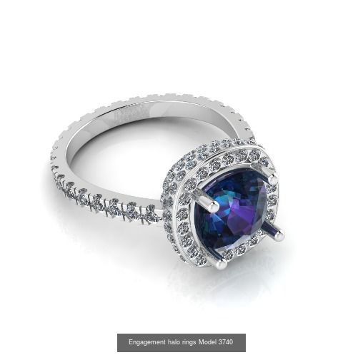 Collection Engagement halo rings 100 Model _58