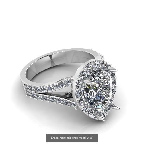 Collection Engagement halo rings 100 Model _40