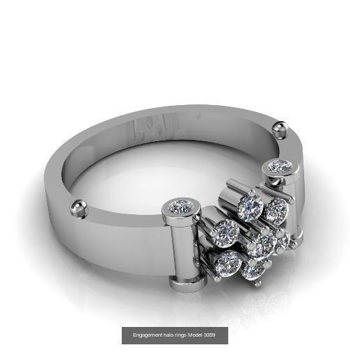 Collection Engagement halo rings 100 Model _19