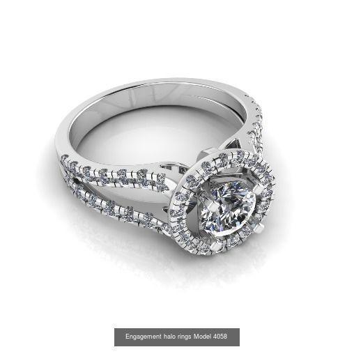 Collection Engagement halo rings 100 Model _106