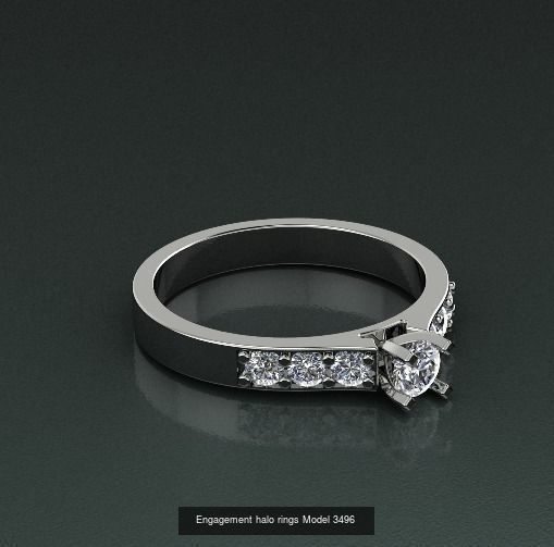 Collection Engagement halo rings 100 Model _29