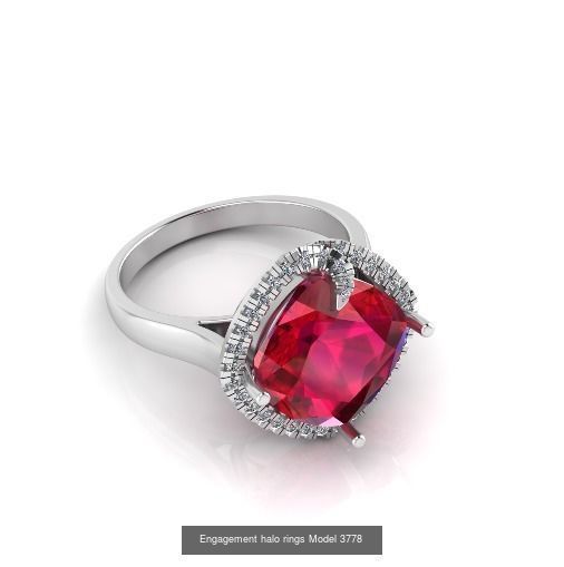 Collection Engagement halo rings 100 Model _71