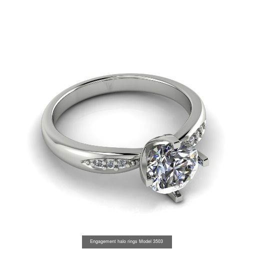 Collection Engagement halo rings 100 Model _27