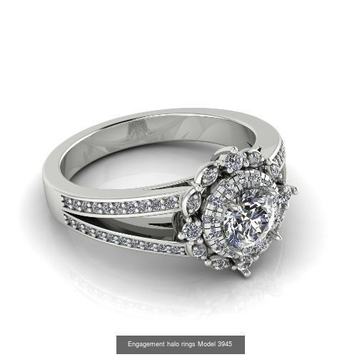 Collection Engagement halo rings 100 Model _87