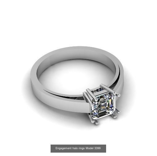 Collection Engagement halo rings 100 Model _20