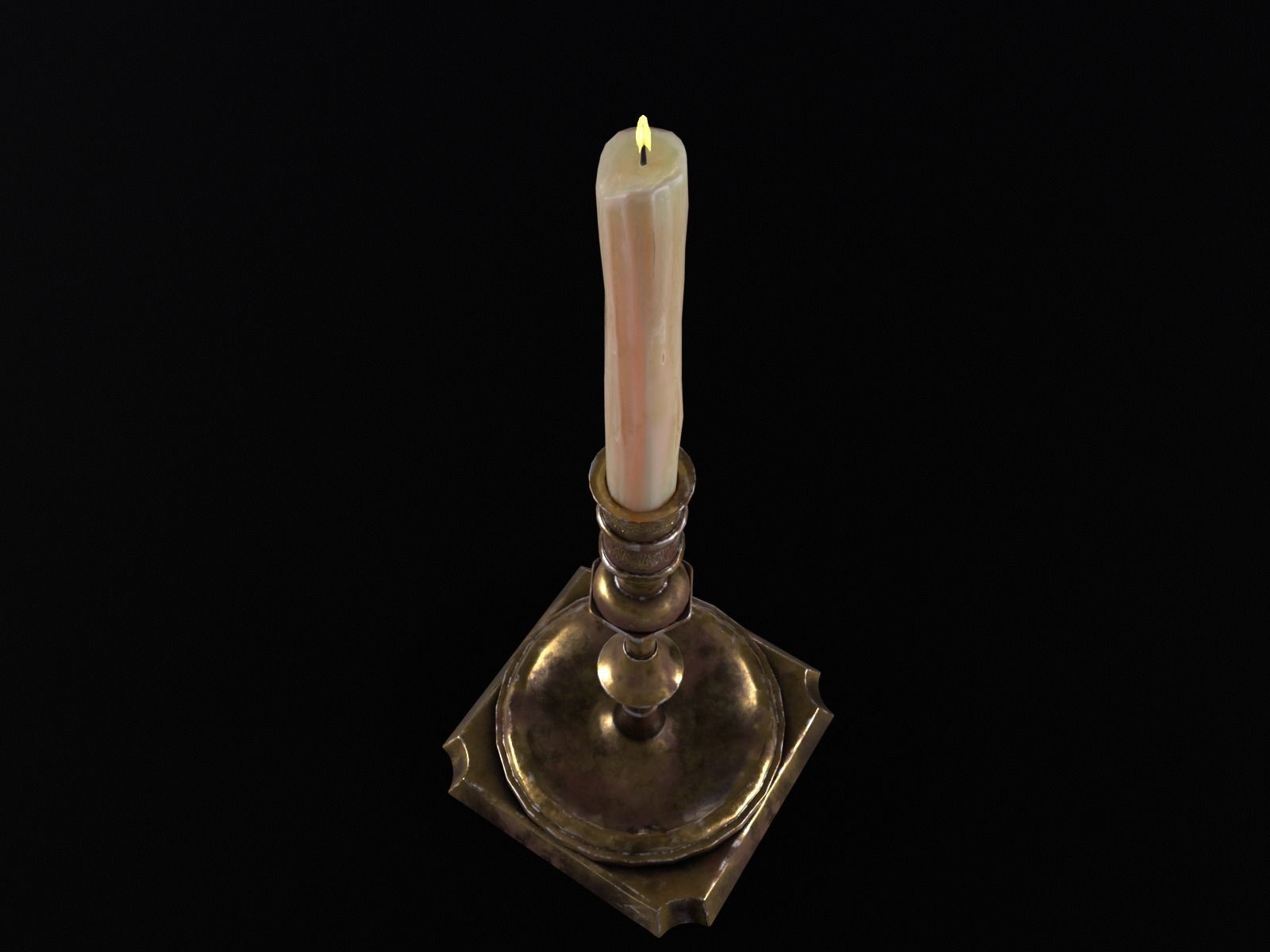 Elegant Brass Candle Holders Set Low-poly 3D model_33