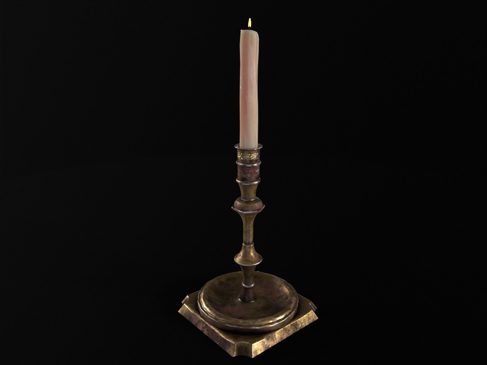 Elegant Brass Candle Holders Set Low-poly 3D model_7
