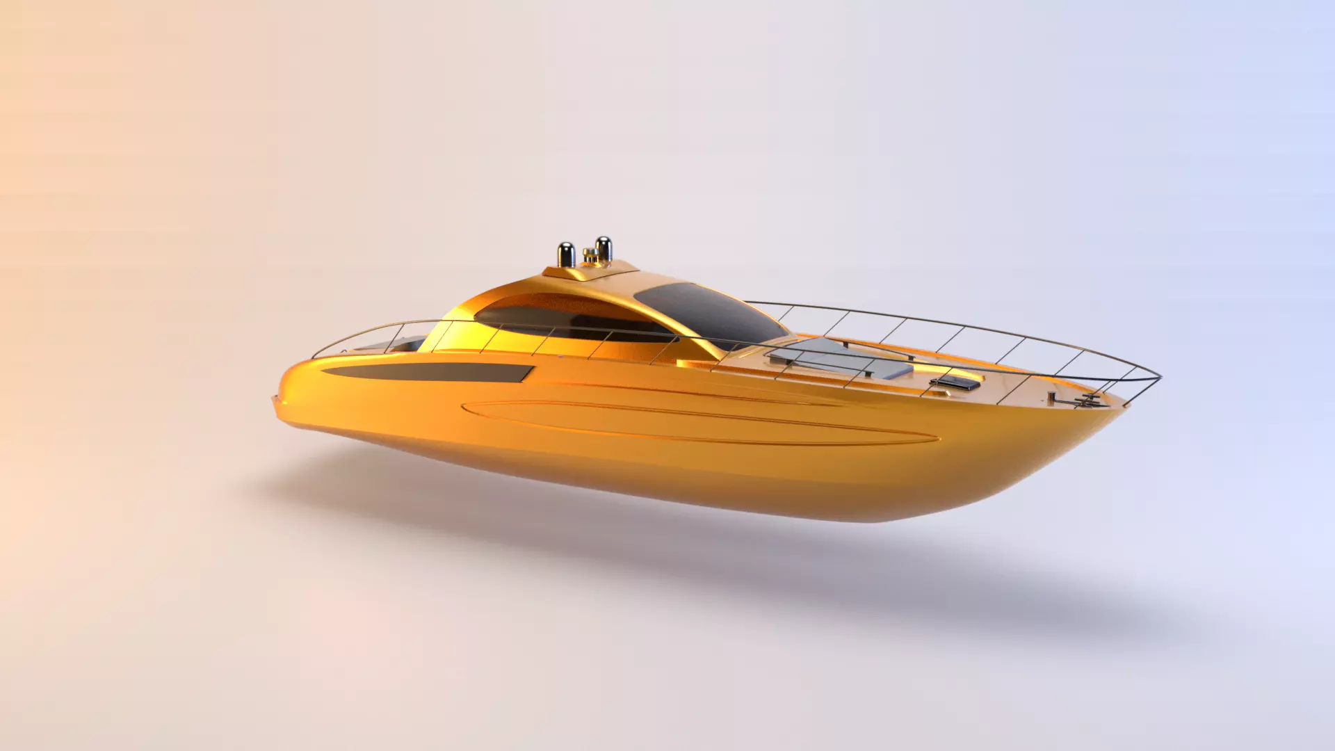 Luxurious yacht Riva Low-poly 3D model