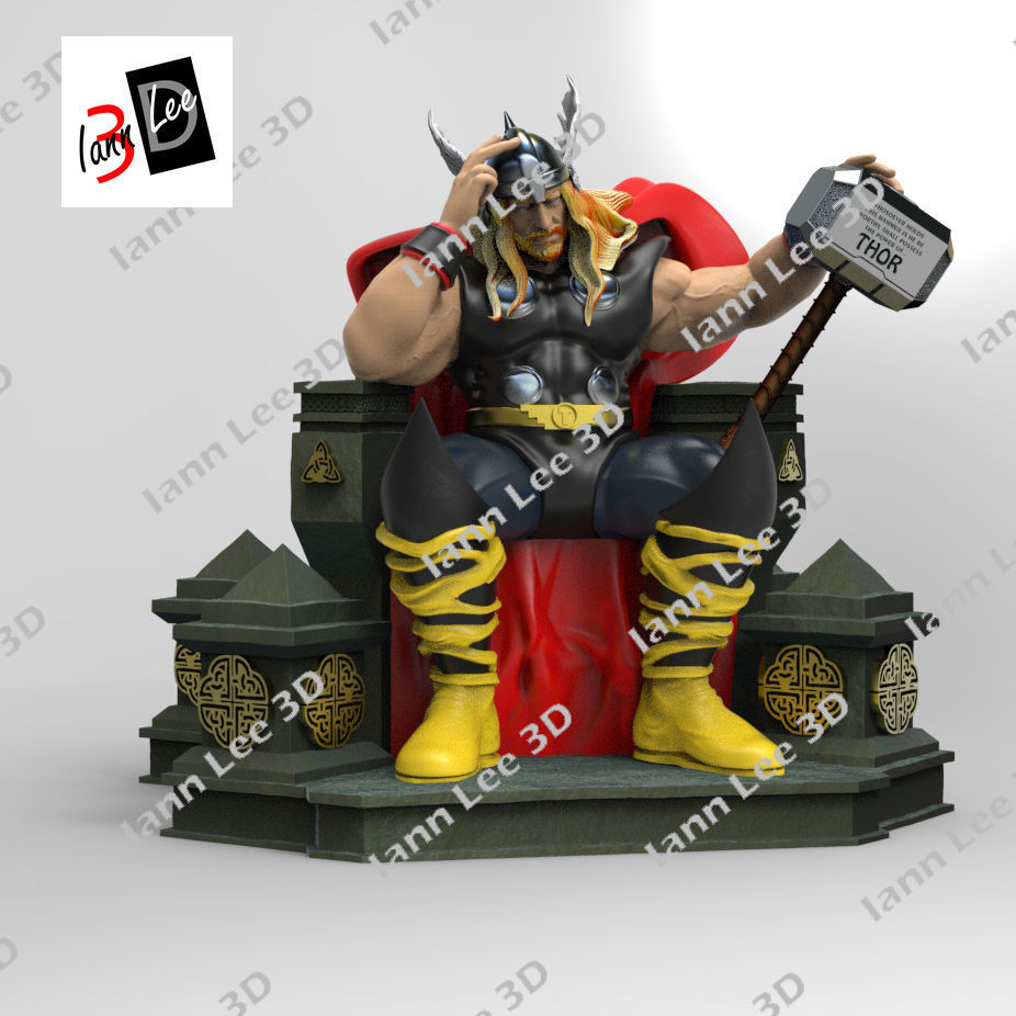 Thor Muerte de Odin marvel comics trono 3D print model_5