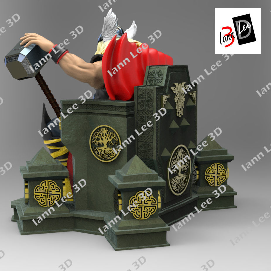 Thor Muerte de Odin marvel comics trono 3D print model_2