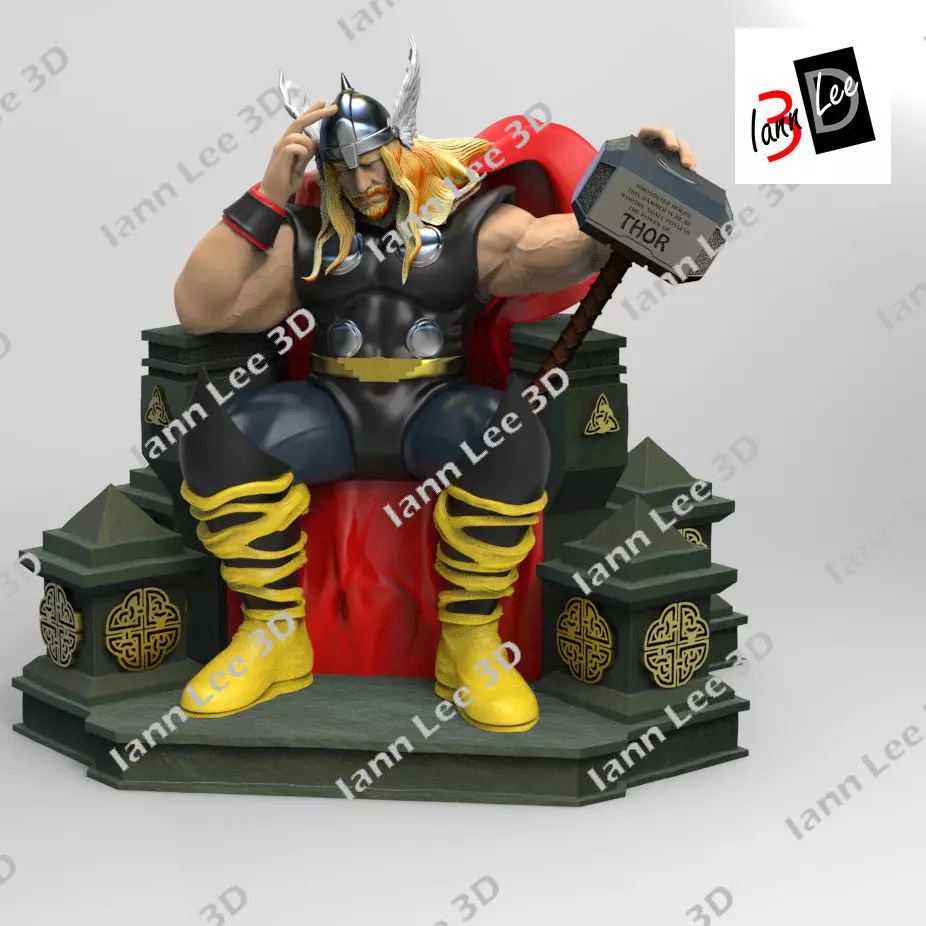 Thor Muerte de Odin marvel comics trono 3D print model_0
