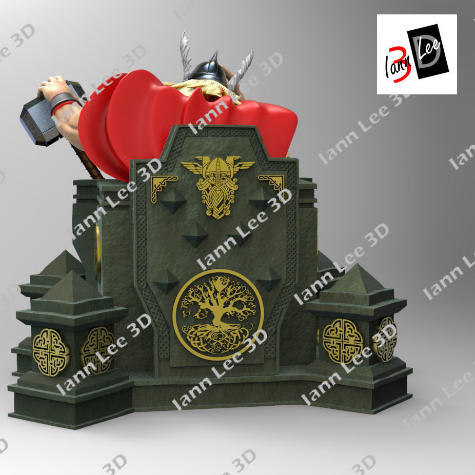 Thor Muerte de Odin marvel comics trono 3D print model_3