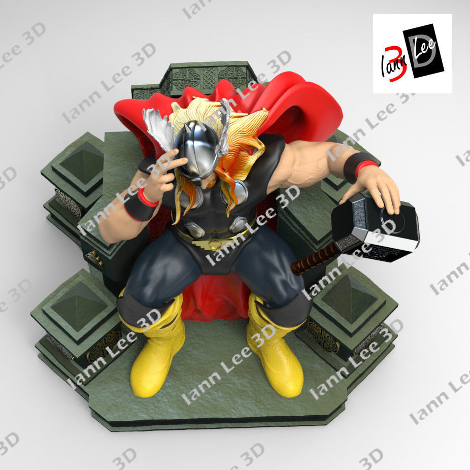 Thor Muerte de Odin marvel comics trono 3D print model_6