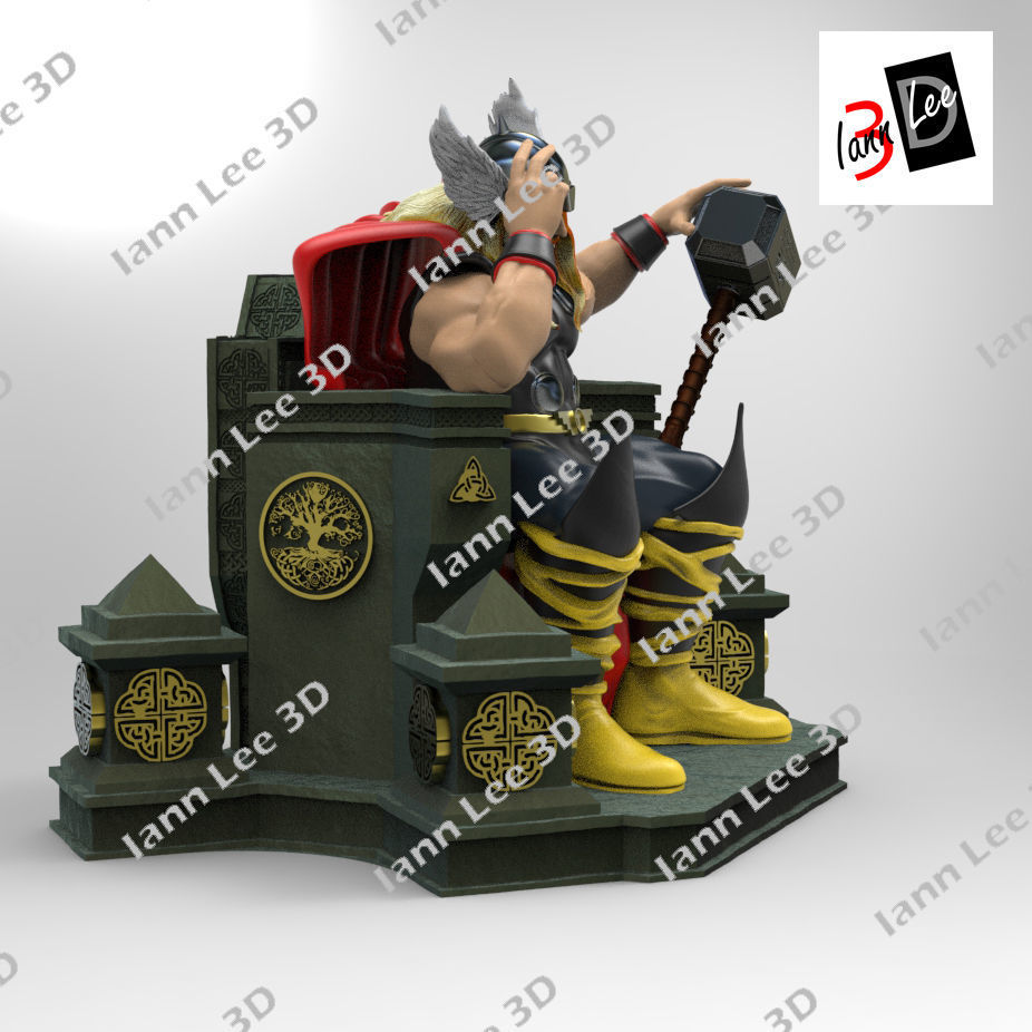 Thor Muerte de Odin marvel comics trono 3D print model_4