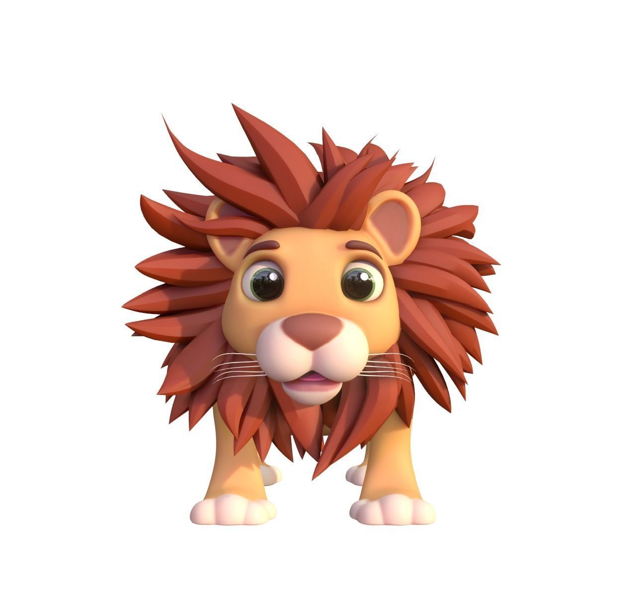 Stylized Toon Lion rigged 3D model_2
