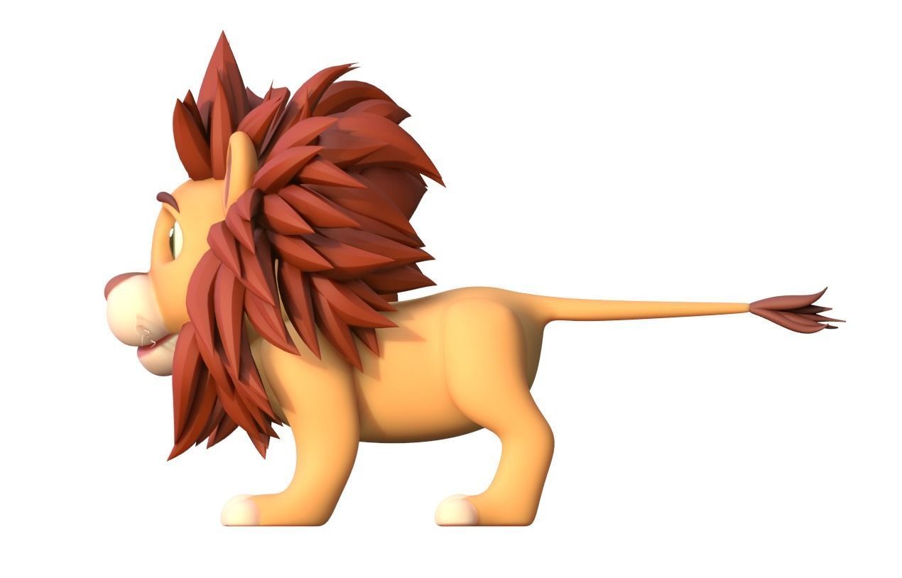 Stylized Toon Lion rigged 3D model_4