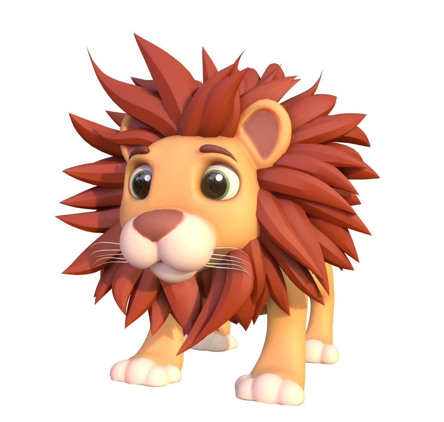 Stylized Toon Lion rigged 3D model_1