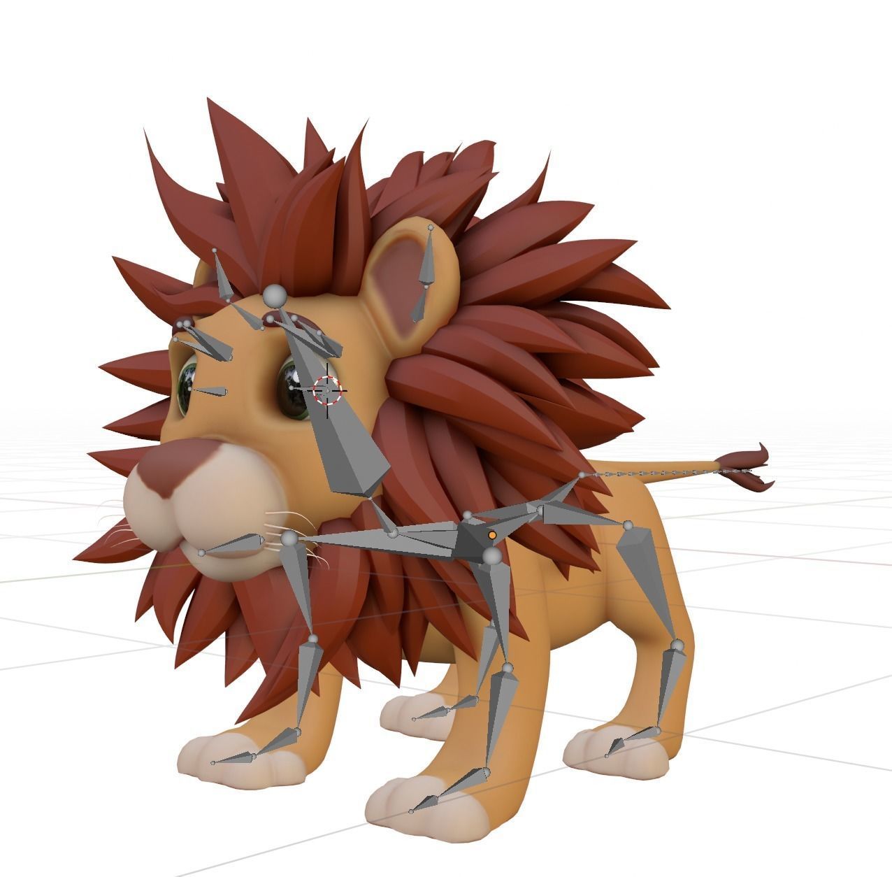Stylized Toon Lion rigged 3D model_5