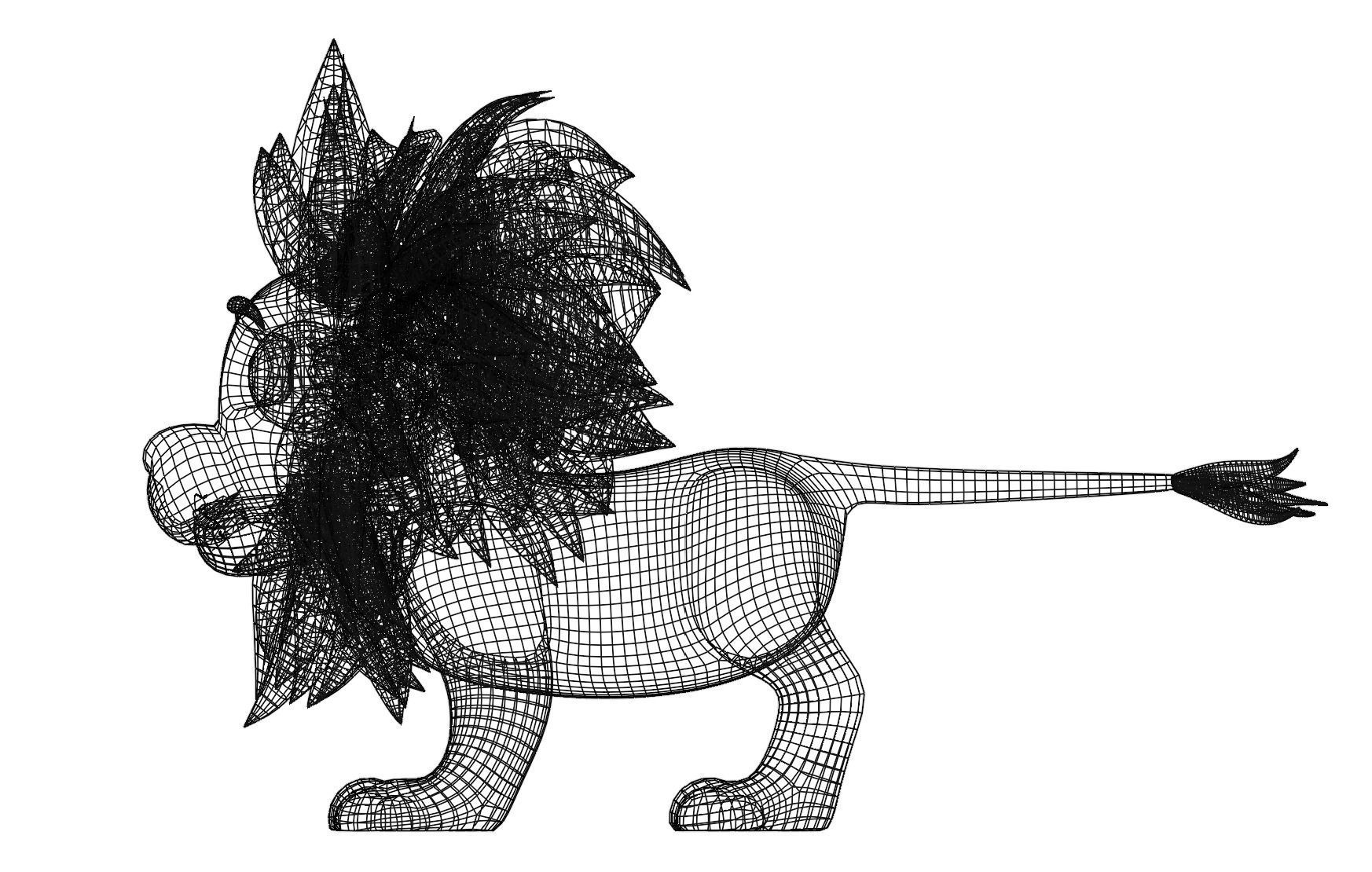 Stylized Toon Lion rigged 3D model_6