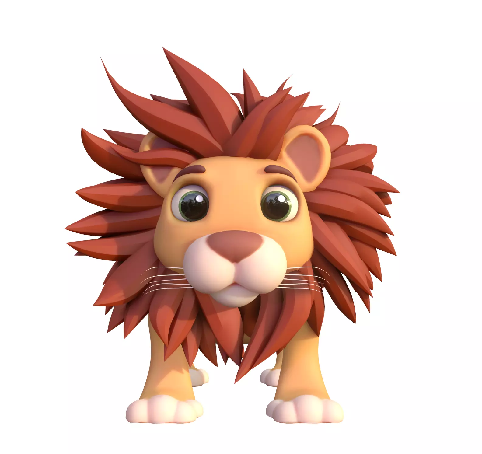 Stylized Toon Lion rigged 3D model_0
