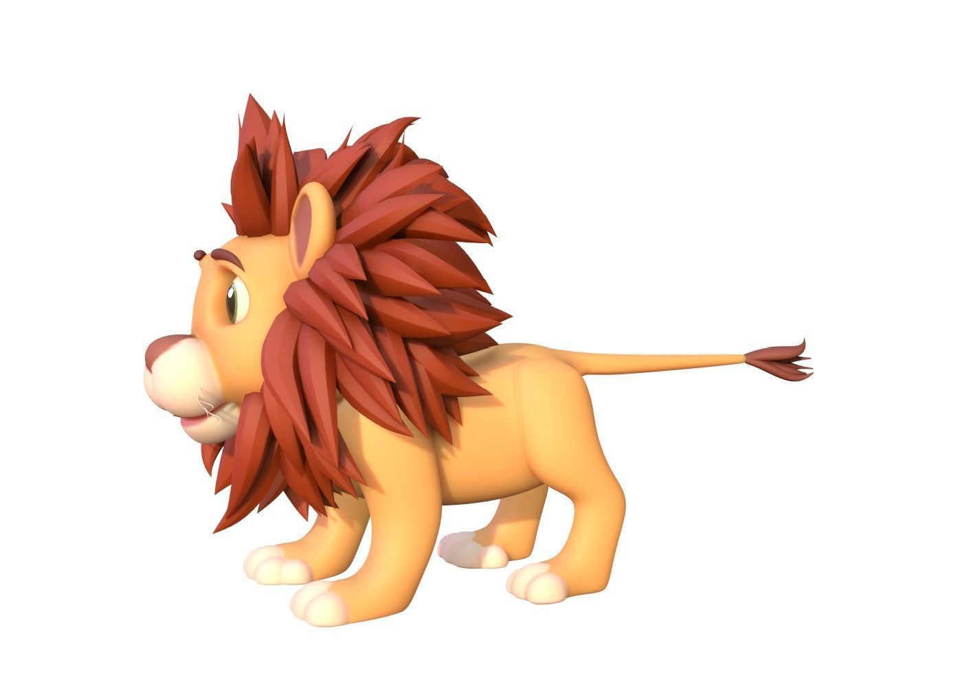 Stylized Toon Lion rigged 3D model_3