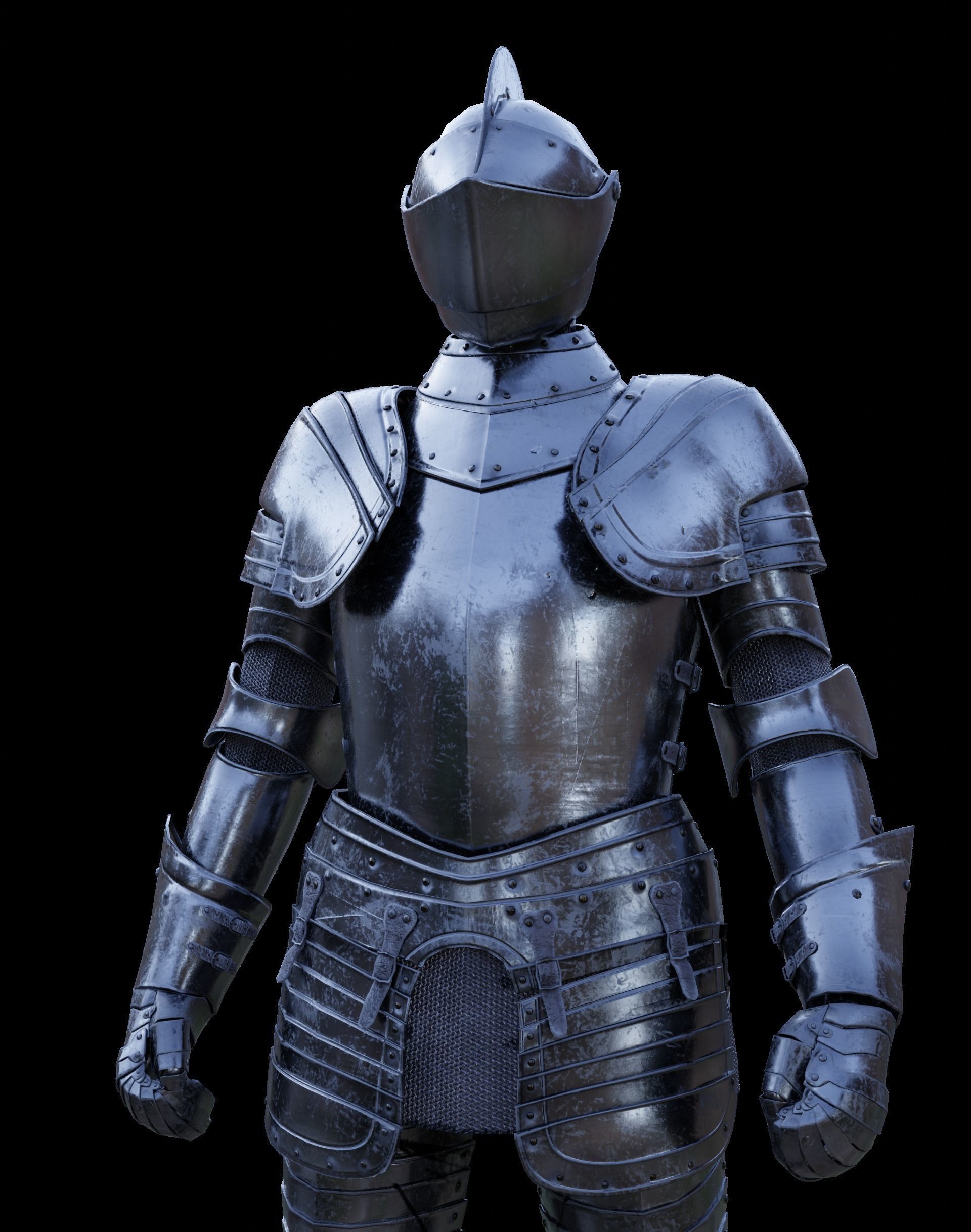 3d Medieval Knight Photorealistic Rigged Gameready Low-poly 3D model_5