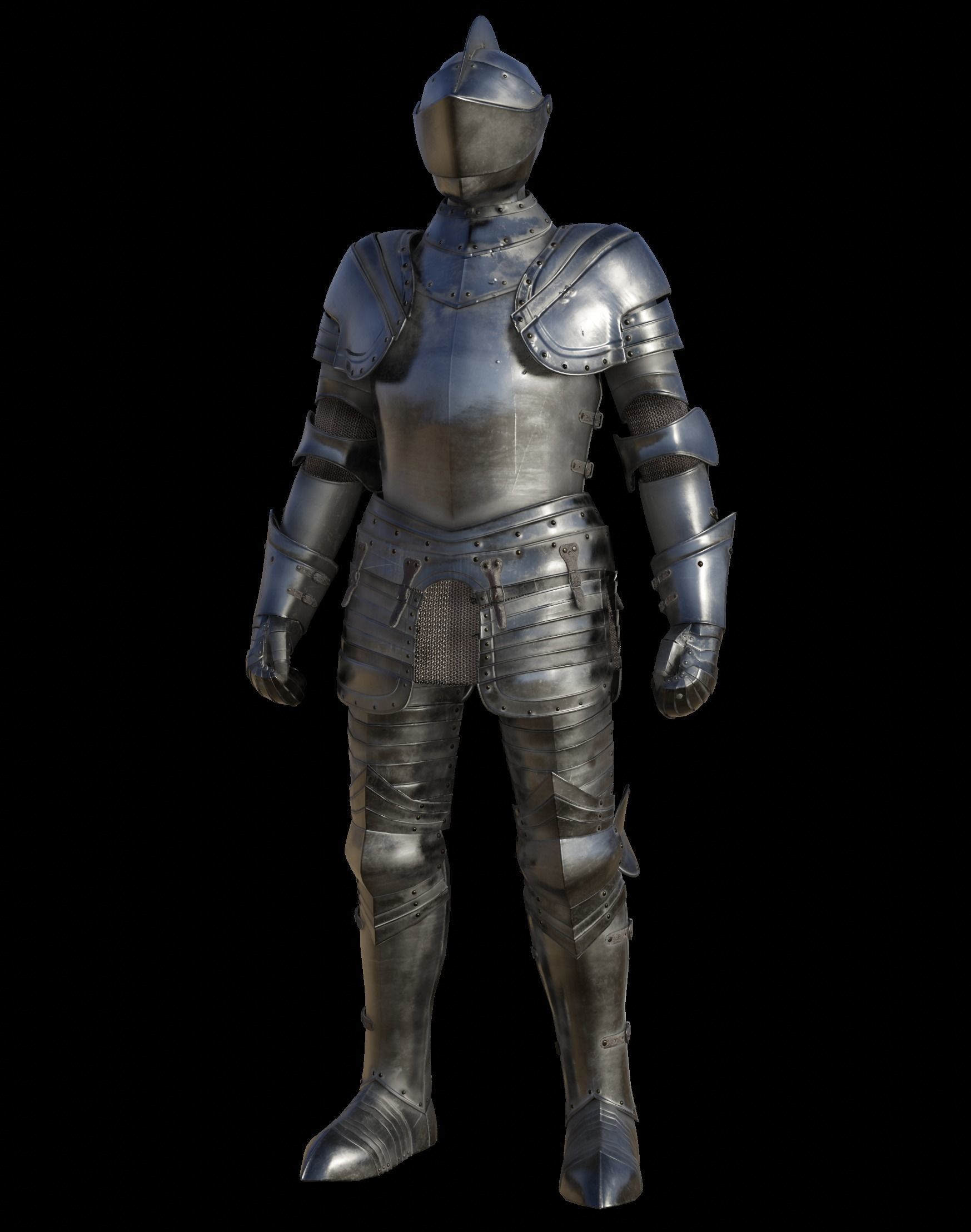 3d Medieval Knight Photorealistic Rigged Gameready Low-poly 3D model_1